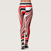 Rood wit en zwart psychedelisch ontwerp leggings (Achterkant)