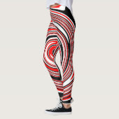 Rood wit en zwart psychedelisch ontwerp leggings (Links)