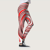 Rood wit en zwart psychedelisch ontwerp leggings (Rechts)