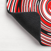 Rood wit en zwart psychedelisch ontwerp muismat (Hoek)