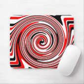 Rood wit en zwart psychedelisch ontwerp muismat (Met muis)
