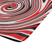 Rood wit en zwart psychedelisch ontwerp snijplank (Hoek)