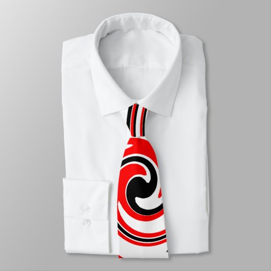 Rood wit en zwart psychedelisch ontwerp stropdas (Gebonden)