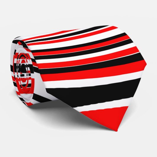 Rood wit en zwart psychedelisch ontwerp stropdas (Opgerold)