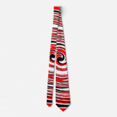 Rood wit en zwart psychedelisch ontwerp stropdas (Achterkant)