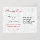 Rood, Wit, en Zwart Save the Date-ansichtkaart Aankondigingskaart (Achterkant)