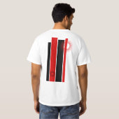 ROOD, WIT EN ZWART SKATEBOARD T-SHIRT (Achterkant volledig)