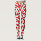 Rood wit en zwart Star-patroon Leggings (Voorkant)
