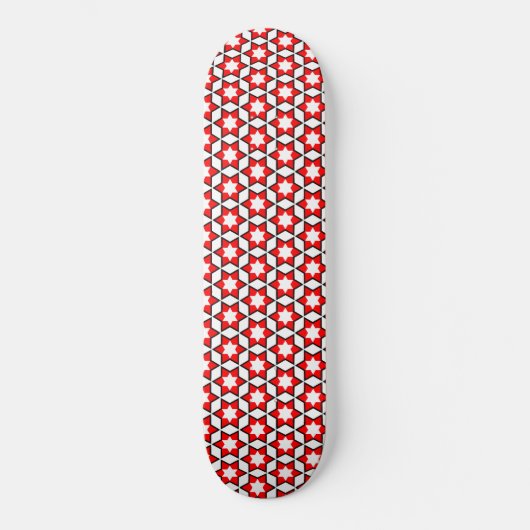 Rood wit en zwart Star-patroon Persoonlijk Skateboard (Voorkant)