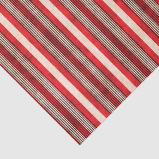 Rood wit en zwart Striped Patroon Tissuepapier (Detail)