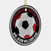 Rood, Wit en Zwart Voetbal ⚽ Keramisch Ornament (Rechts)