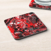 Rood wit en zwart-witpierschildereffect Vloeibare  Bier Onderzetter (Linkerzijde)