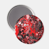 Rood wit en zwart-witpierschildereffect Vloeibare  Magneet (Voorkant / Achterkant)