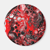 Rood wit en zwart-witpierschildereffect Vloeibare  Magneet (Voorkant)