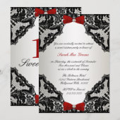 Rood, wit en zwart, zoet 16 kaart (Voorkant / Achterkant)