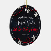 Rood wit en zwart zoet en sassy sterren van afgelo keramisch ornament (Rechts)