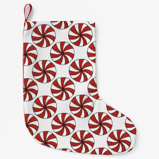 Rood wit eppermint hard Snoep Kleine Kerstsok (Voorkant)