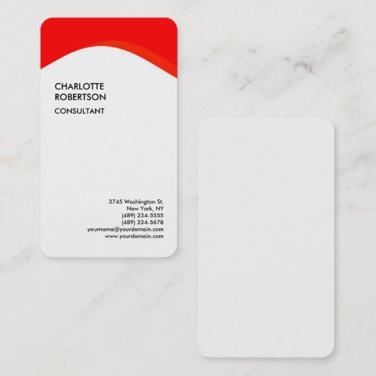 Rood wit, exclusief speciaal, modern visitekaartje (Voorkant / Achterkant)