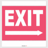 Rood & Wit Exit Sign Sticker (Vel)