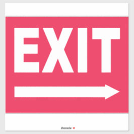 Rood & Wit Exit Sign Sticker