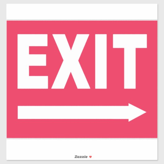 Rood & Wit Exit Sign Sticker (Vel)