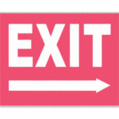 Rood & Wit Exit Sign Sticker (Voorkant)