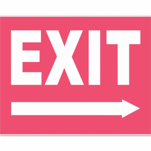 Rood & Wit Exit Sign Sticker (Voorkant)