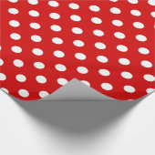 Rood Wit Extra Groot Polka Dot Patroon Cadeaupapier (Hoek)