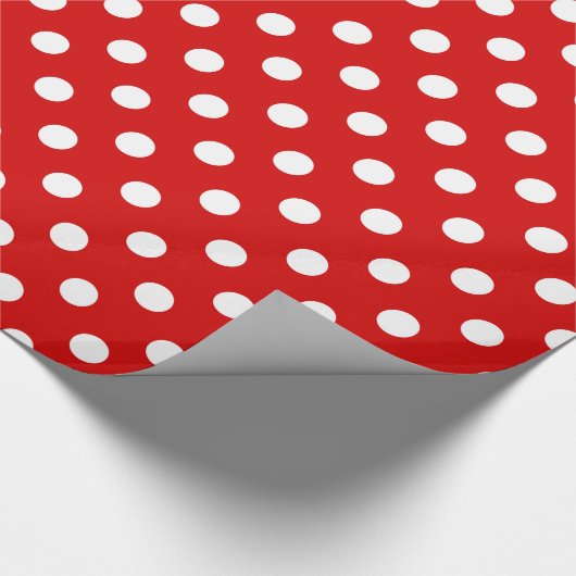 Rood Wit Extra Groot Polka Dot Patroon Cadeaupapier (Hoek)