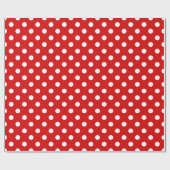 Rood Wit Extra Groot Polka Dot Patroon Cadeaupapier (Vlak)