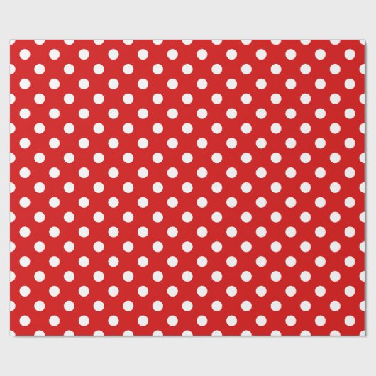 Rood Wit Extra Groot Polka Dot Patroon Cadeaupapier (Vlak)