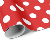 Rood Wit Extra Groot Polka Dot Patroon Cadeaupapier (Rol Hoek)