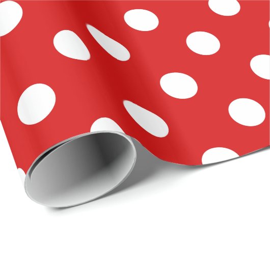 Rood Wit Extra Groot Polka Dot Patroon Cadeaupapier (Rol Hoek)