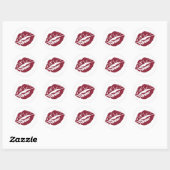 Rood wit fade lippen smooch kiss stickers (Vel)