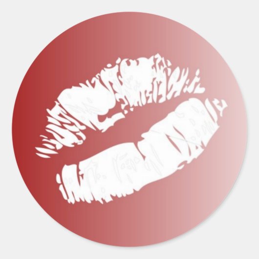 Rood wit fade lippen smooch kiss stickers (Voorkant)