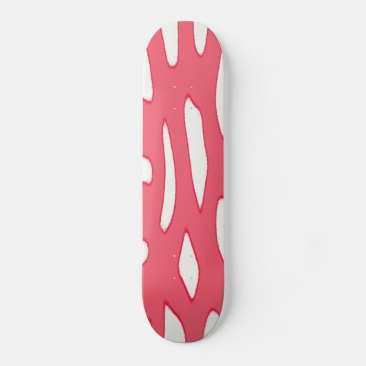 Rood wit fantasiepatroon skateboard (Voorkant)