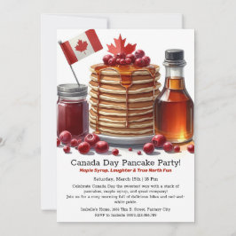 Rood & Wit Feest Canada Dag Pannenkoekenfeest Kaart