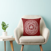 Rood & Wit Festief Rangoli Kussen (Stoel)