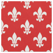 Rood, wit Fleur de Lis patroon Stof (Close Up)