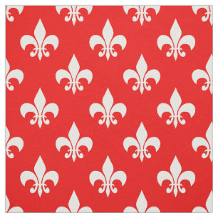 Rood Wit Fleur-de-lis Textiel Stof