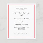 Rood wit formele QR code RSVP huwelijksuitnodiging (Voorkant)