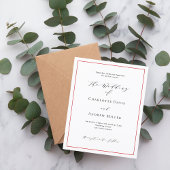 Rood wit formele trouwuitnodiging