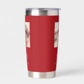 Rood wit foto monogram initialen naam geïsoleerde drinkbeker (Links)