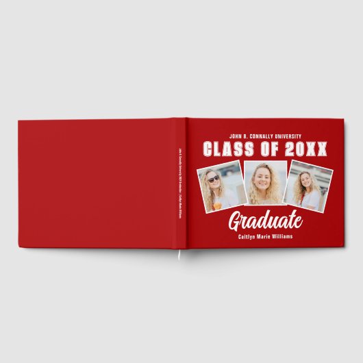 Rood Wit Fotoklas van 2025 Afstuderen Gastenboek (Volledig)