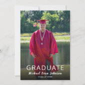 Rood Wit Fotoklasse van 20XX Modern Afstuderen Kaart (Voorkant)