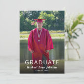 Rood Wit Fotoklasse van 20XX Modern Afstuderen Kaart (Staand voorkant)
