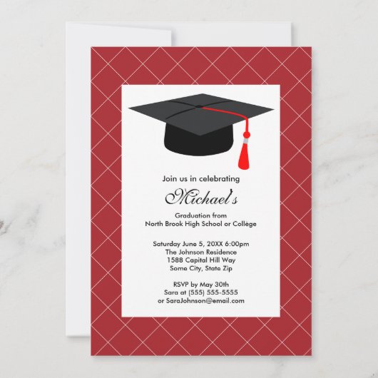 Rood Wit Fotoklasse van 20XX Modern Afstuderen Kaart (Achterkant)