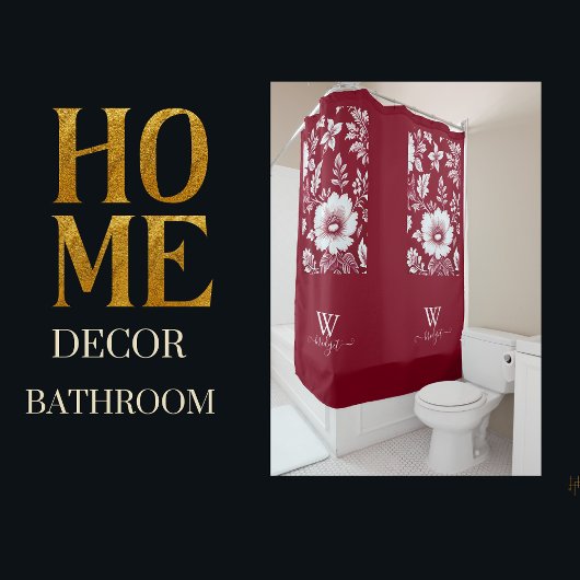 rood & wit frans Elegant Chinoiserie Douchegordijn