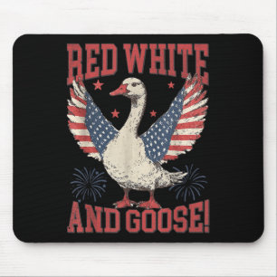 Rood Wit & Gans Retro 4 juli Patriottisch Muismat