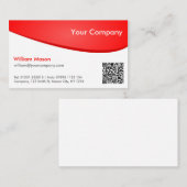 Rood wit gebogen, professioneel QR-Visitekaartje Visitekaartje (Voorkant / Achterkant)